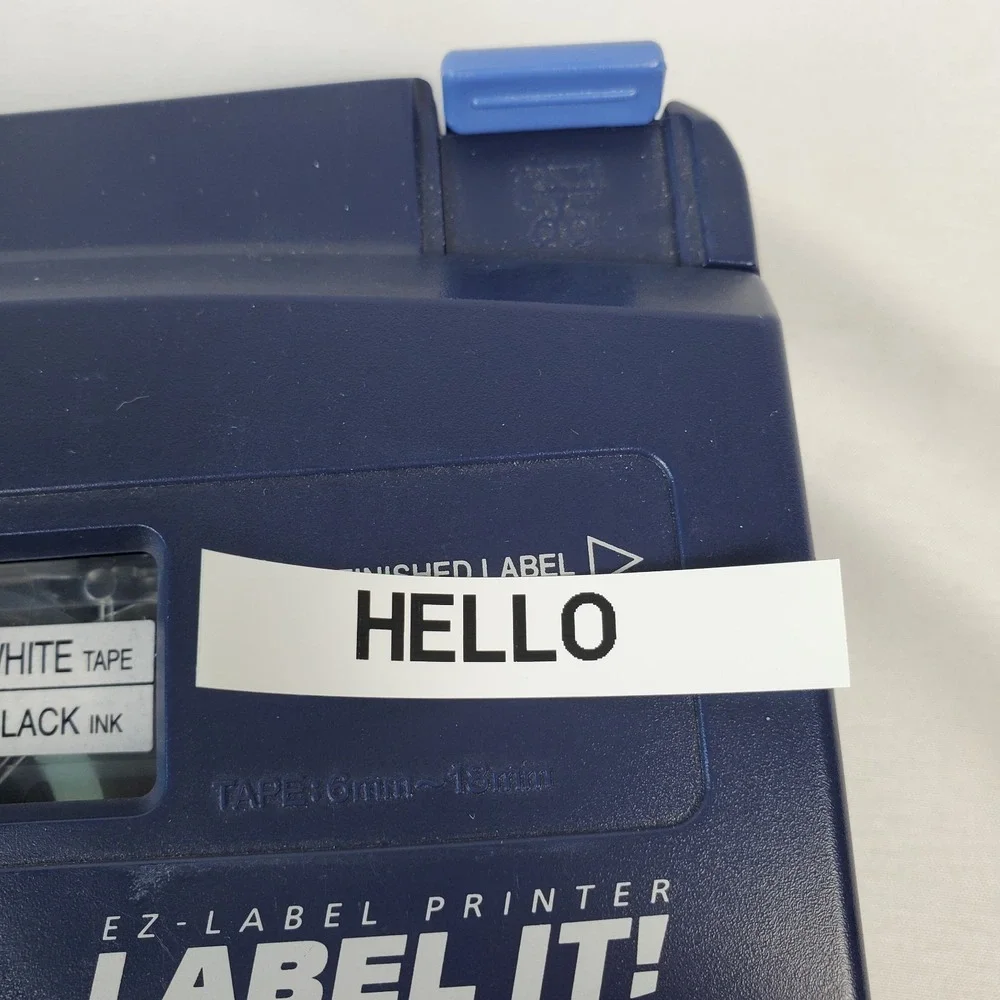 Label Printer Casio KL-750B Thermal EZ w/ Extra 9mm Orange Tape Refill - WORKING